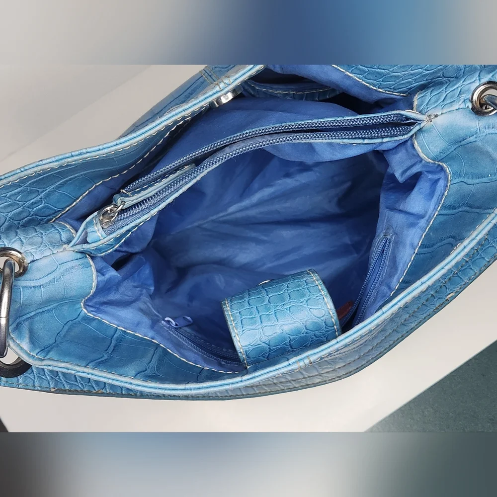 Tommy Hilfiger Baby Blue embossed crocodile faux leather look Purse